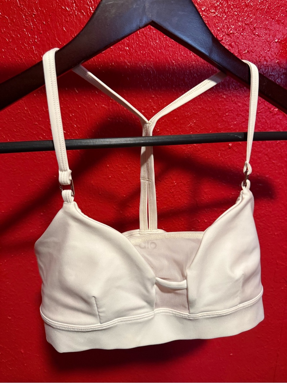 91. Pre loved ALO Yoga White Strappy Bralette